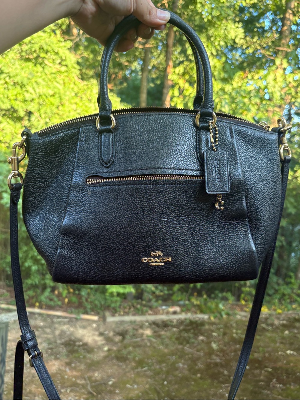 Coach Black Pebbled Leather Handbag